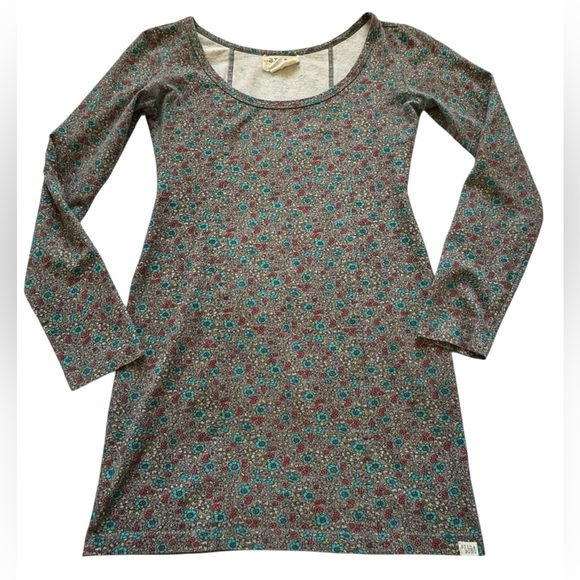 Billabong Colorful BOHO Floral Long Sleeve Stretch Mini Dress Size Medium - Picture 6 of 15